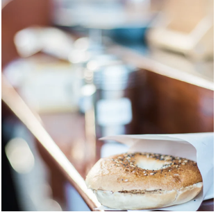 Freshly baked New York style bagel at Holy Bagels Brussels