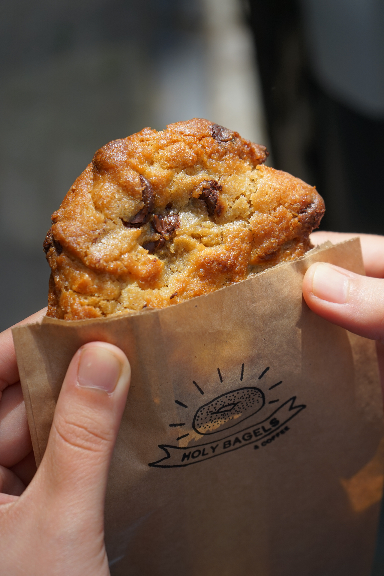 Fresh Holy Bagels chocolate chip cookie